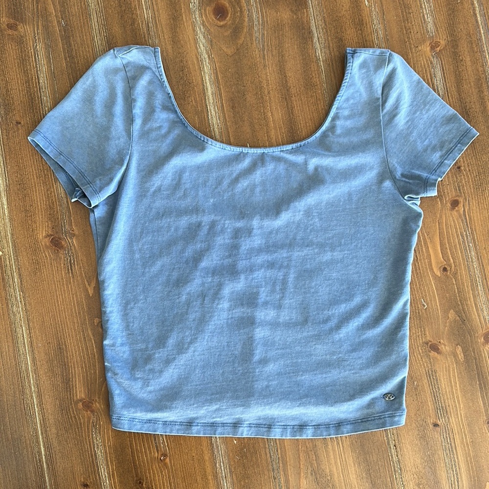 American Eagle Crop Top color Denim Blue size M